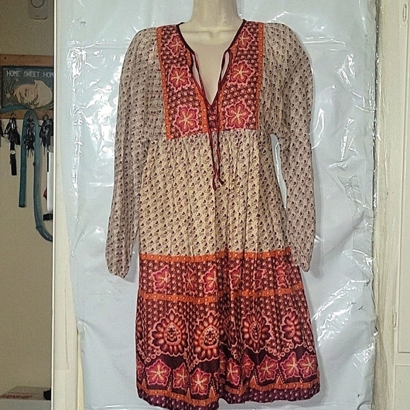 MODA‎ INTERNATIONAL Bohemian Chic Women’s Knee Length Dress Indie Festival S - Picture 1 of 5